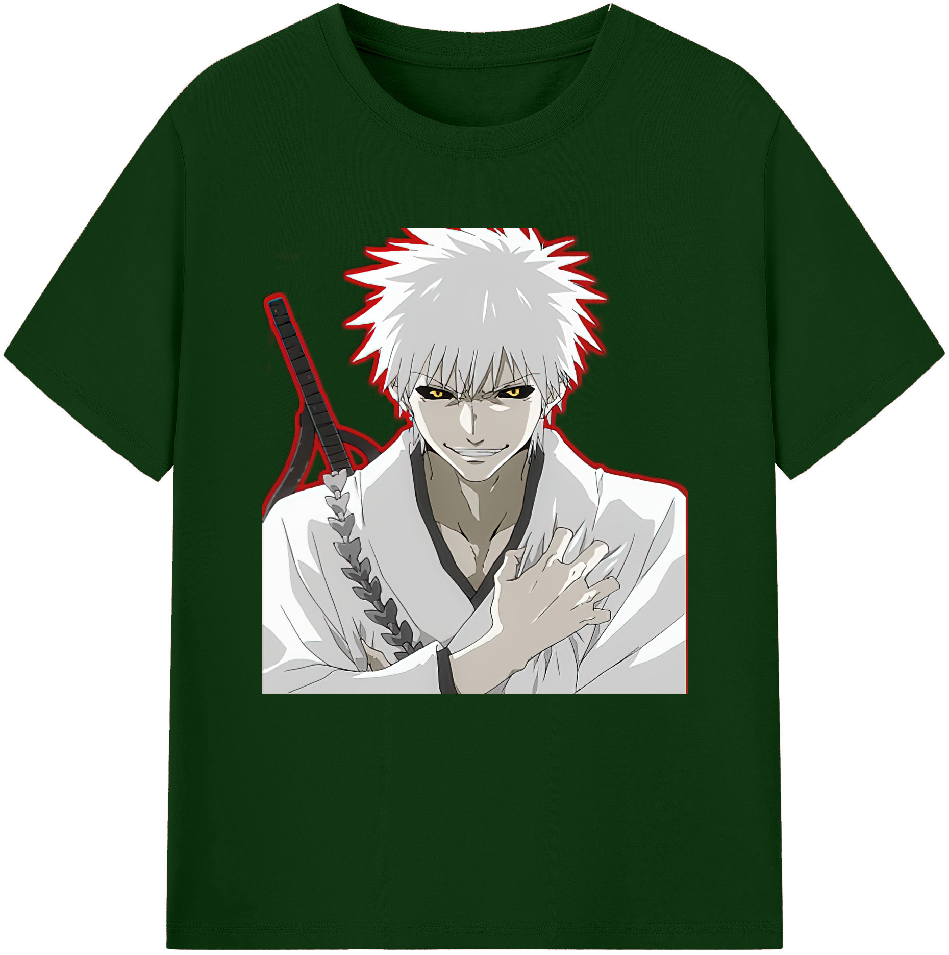 （画像用） ブリーチ 黒崎一護（くろさき いちご）BLEACH Kurosaki Ichigo 綿100％半袖Tシャツ（フロントプリント）